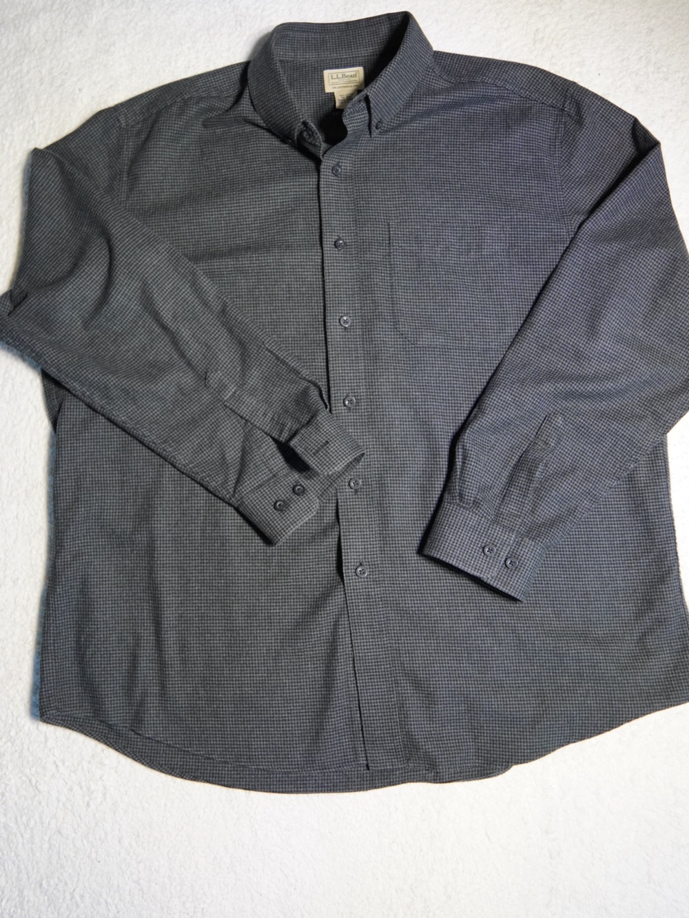 L.L. Bean Traditional fit Men's Long-Sleeve Button-Down Shirt houndstooth XL